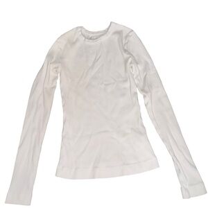 Citizens Of Humanity White Ribbed Long Sleeve Top XS